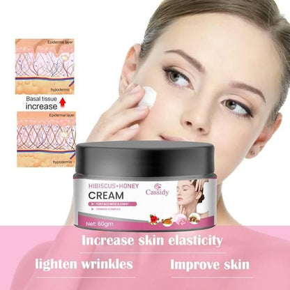 CASSIDY Hibiscus & Honey Cream is a nourishing moisturizer specially made for your face, neck, and chest. This 60g cream combines the natural benefits of hibiscus and honey to help firm and hydrate your skin. The firming complex works to improve skin e...