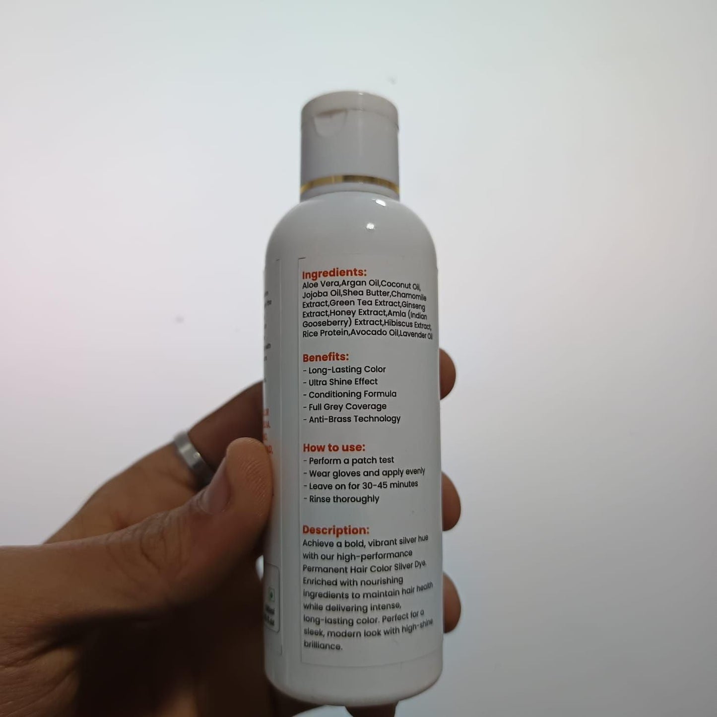 PERMANENT HAIR COLOR Silver Dye 100ML