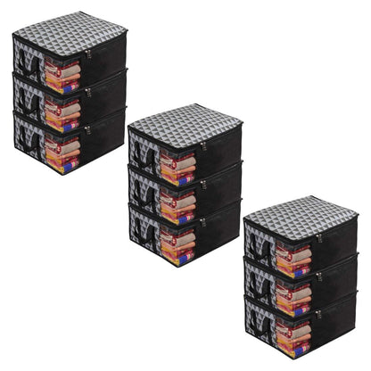 Saree Cover - Printed Non Woven Saree Cover for Wardrobe (Pack of 9)