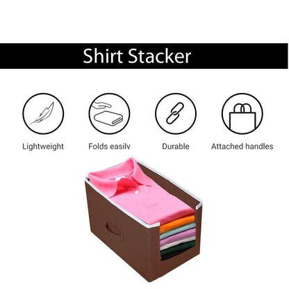 Closet Organizer-Foldable Shirts and Clothing Organizer Stackers(Pack of 2)