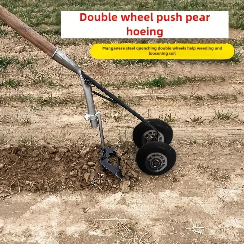 Garden Tool Supporter with Double Wheels & Triangle Shovel