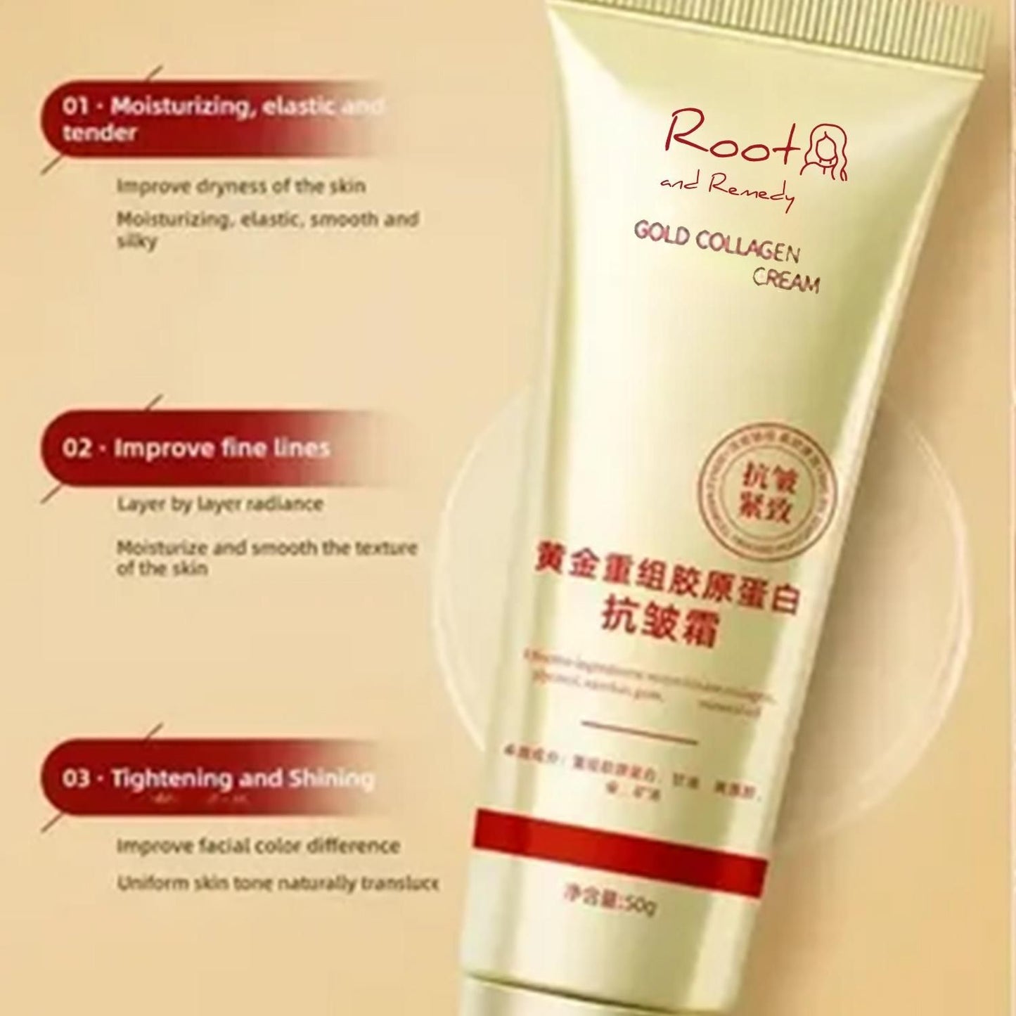 Gold Collagen Anti Wrinkle Cream 50 gm Pack of 1