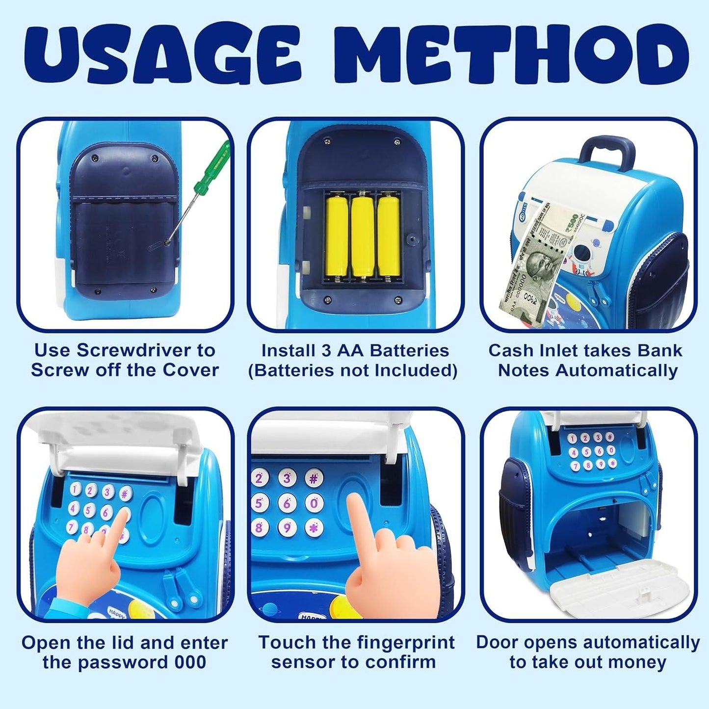 Modern Money Safe Musical Piggy Bank Toy for Kids and Adults