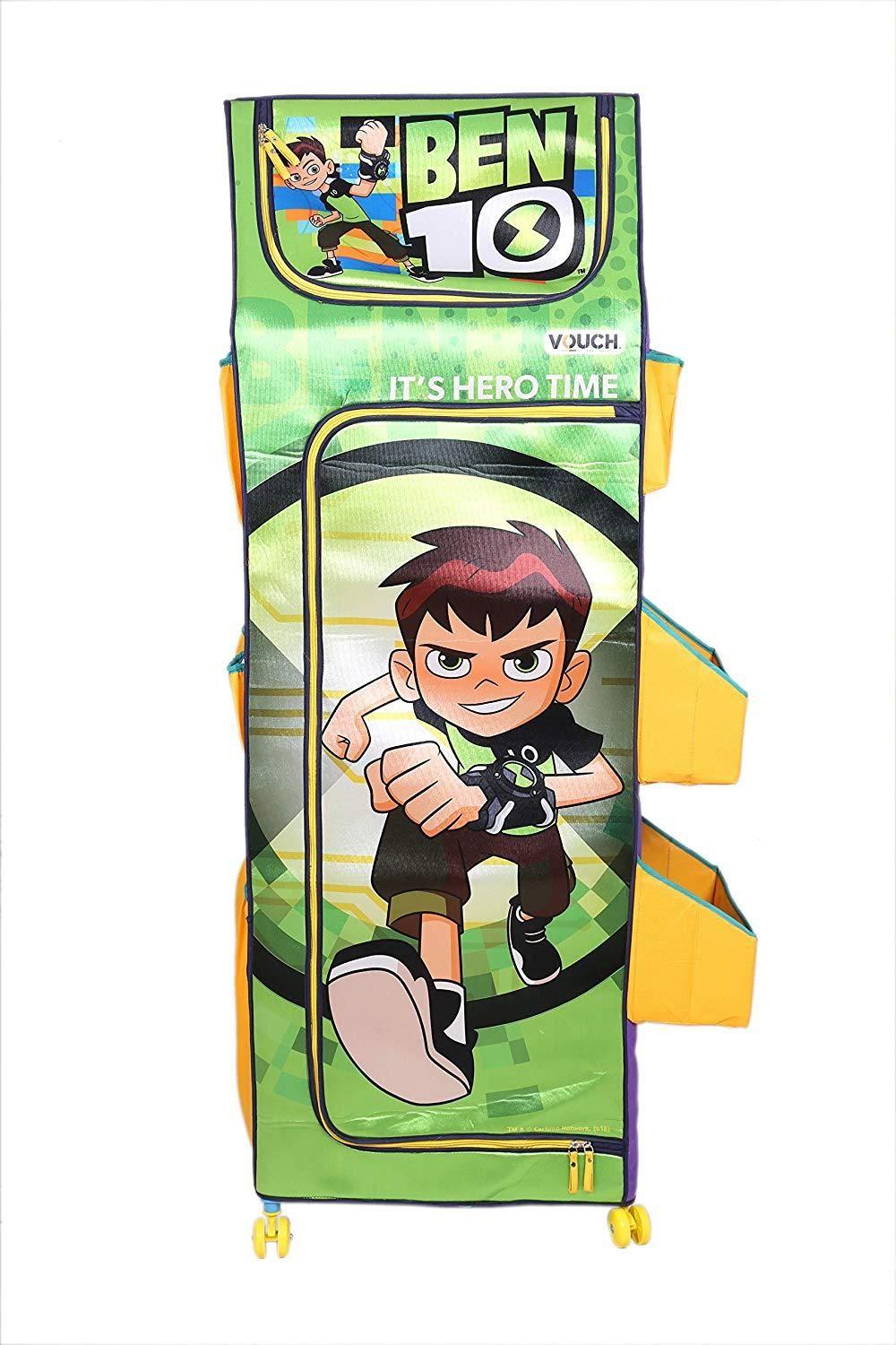 Cloth Organizer - 5 Shelf Folding Wardrobe Organizer With Wheels