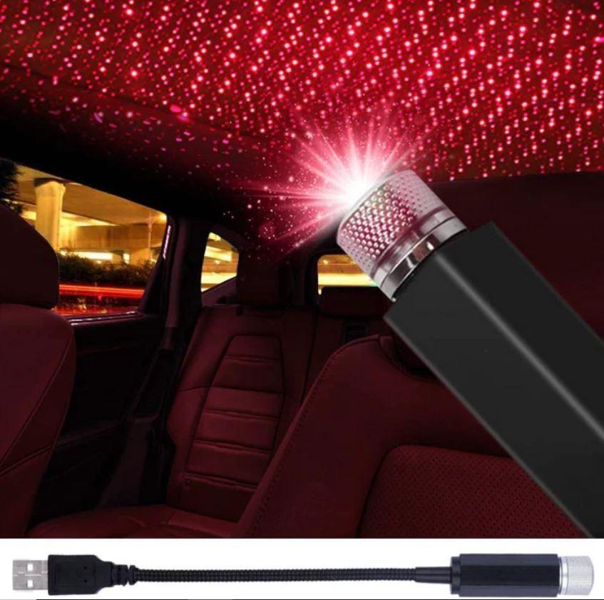 Star Lamp USB Car Star Ceiling Light Sky Projection Lamp (Red)