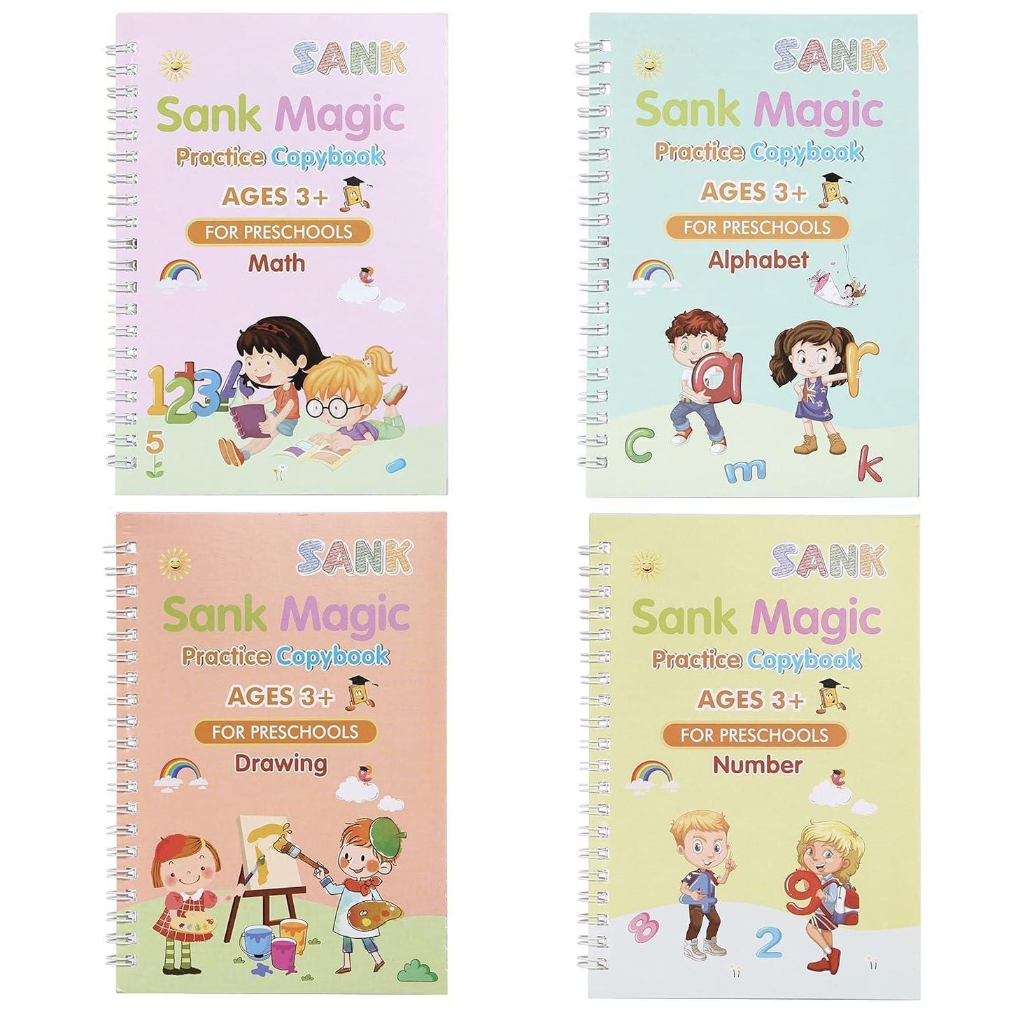 Sank Magic Practice Copybook (4 BOOKS,1 PEN,1 GRIP,10 REFILL)