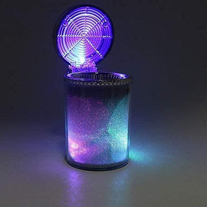Diamond cut surface Designer Cigarette Car ashtry With LED Light