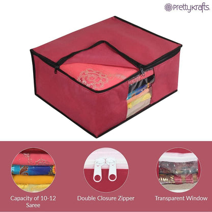 Saree Cover - Solid Non Woven Saree Cover for Wardrobe (Pack of 6)