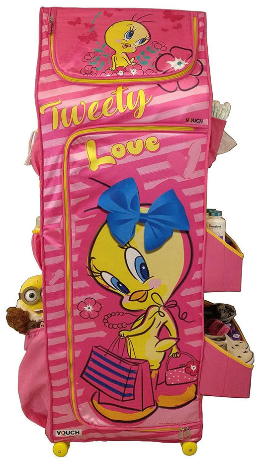 Cloth Organizer - 5 Shelf Folding Wardrobe Organizer With Wheels