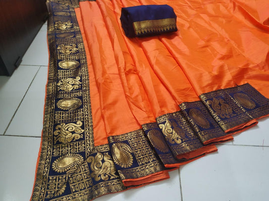 Fabulous Sana Silk Solid With Border Regular Saree