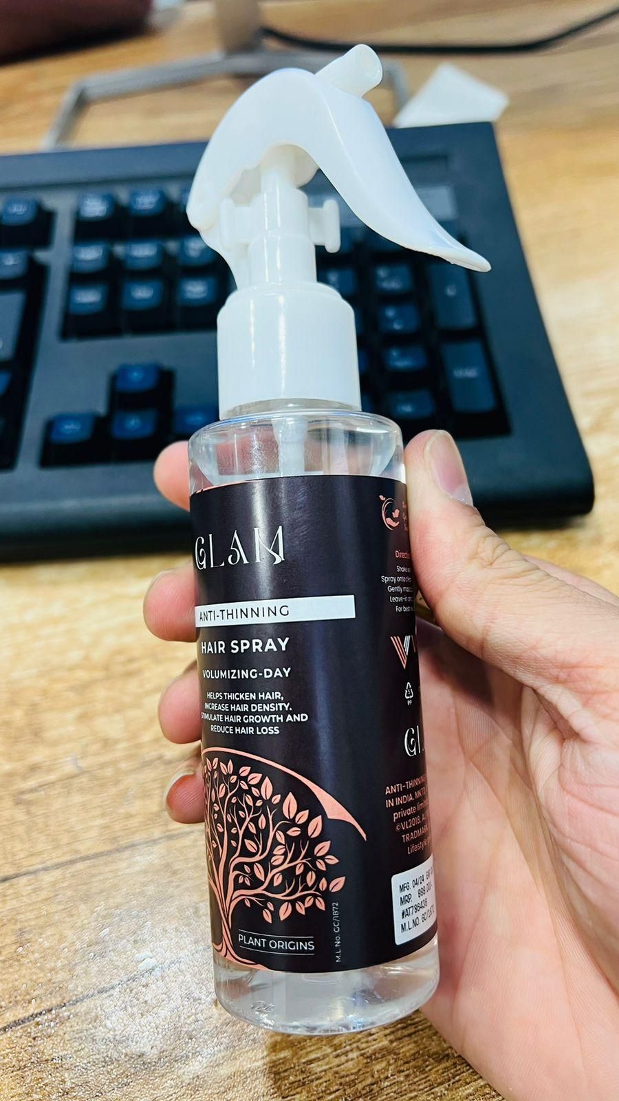 Glam Anti-Thinning Hair Spray - Volumizing Day Spray 100ml (Pack of 2)