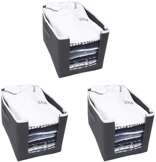Cloth Organizer - Non Woven Foldable Cloth Organizer ( Pack of 3)