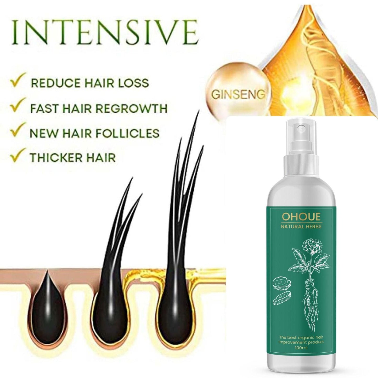 Ohoue Natural Herbs The Best Organic Hair Improvement Product 100ml Pack of 1