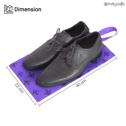 PrettyKrafts Shoe Bag with Center Zipper- Large (Set of 3 pcs) - Purple