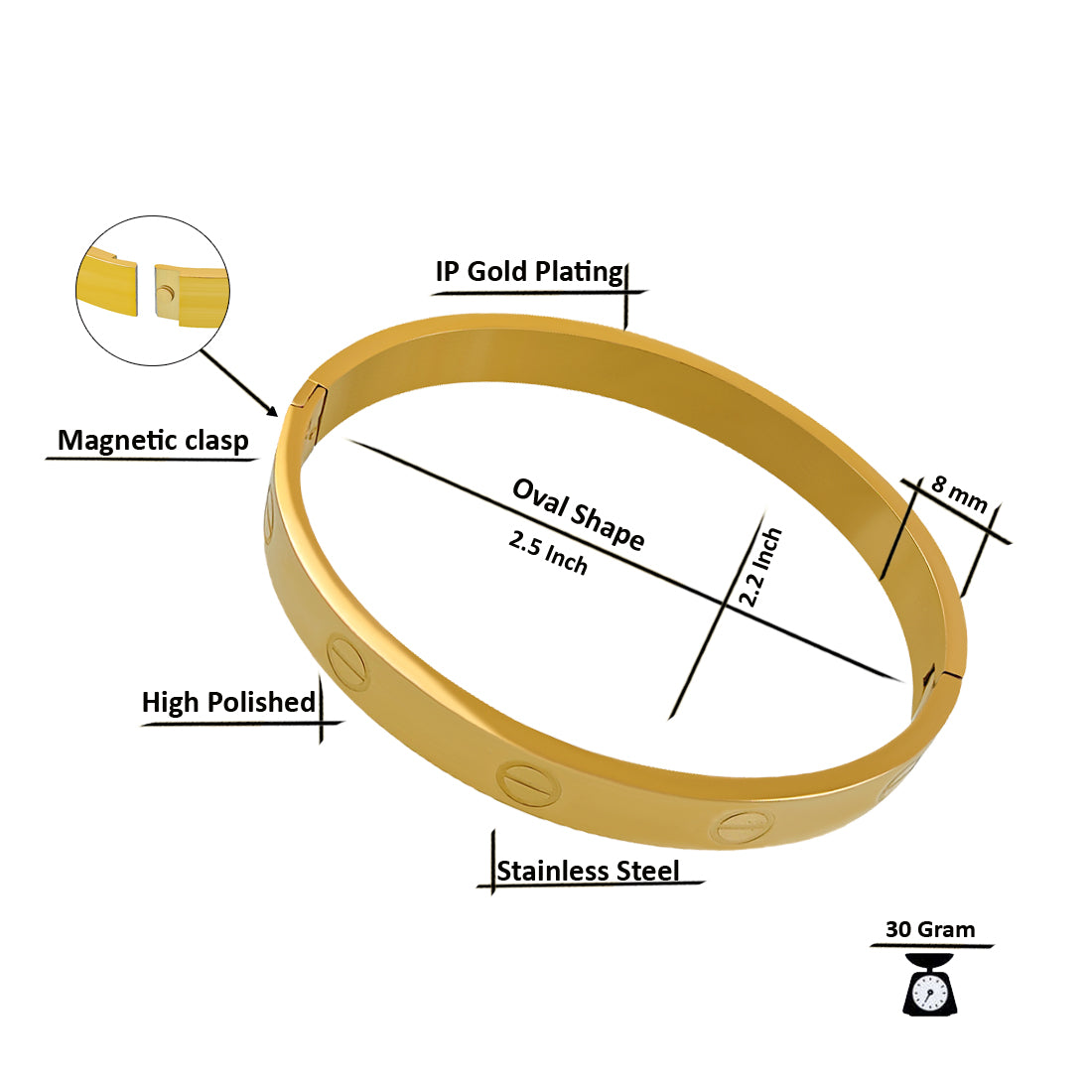Unisex Gold Plated Kada