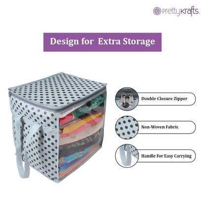 Saree Cover - Printed Non Woven Saree Cover with Handles and Transparent Front (Pack of 4)