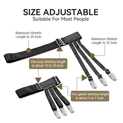 Adjustable Elastic Shirt Tucker Belt