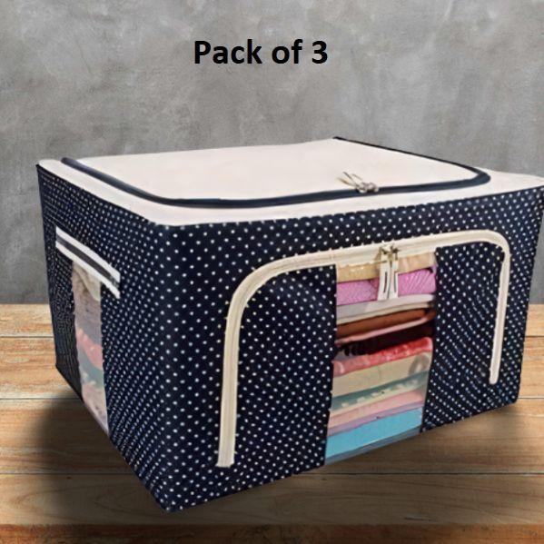 Saree Cover Storage Bag, Non Woven Water Resistant Wardrobe Organizer Saree Cover Set (Pack of 3)