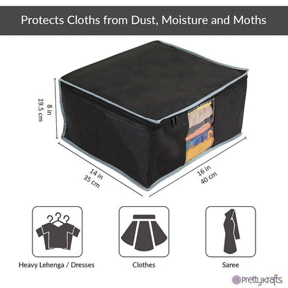 Saree Cover - Solid Non Woven Saree Cover for Wardrobe (Pack of 3)