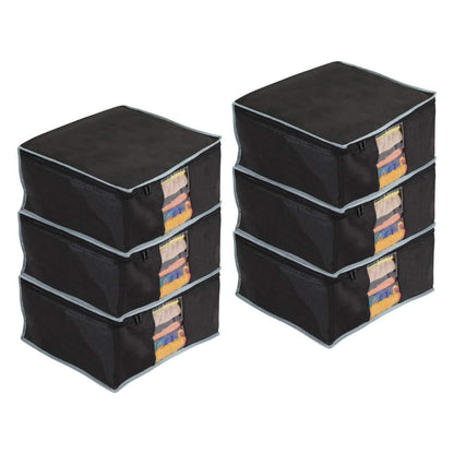 Saree Cover - Solid Non Woven Saree Cover for Wardrobe (Pack of 6)