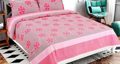 1 Double Bedsheet with 2 Pillow Covers